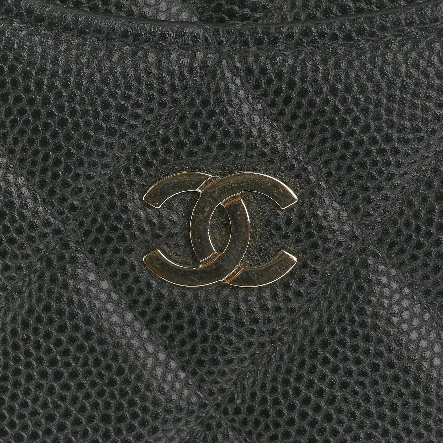 Caviar Quilted Classic Flat Wallet Pouch Black