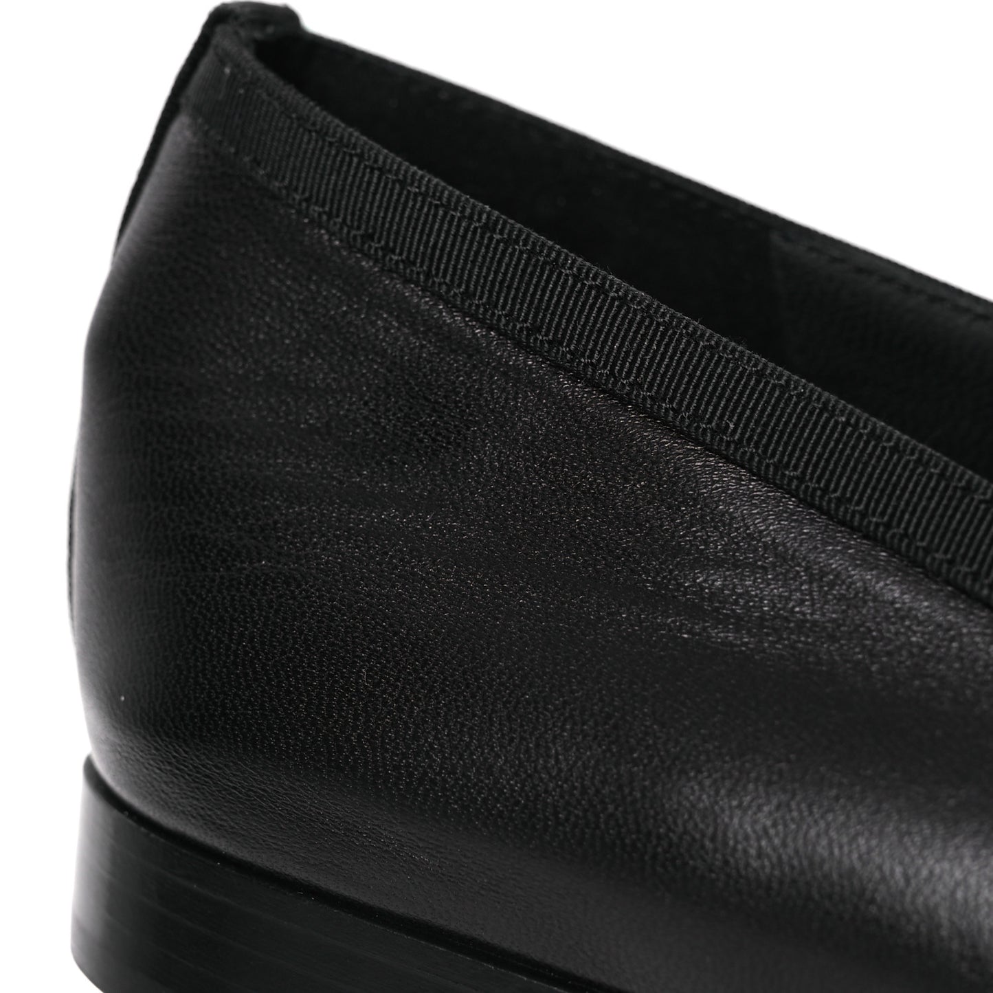 Goatskin Cap Toe Bow CC Ballerina Flats 38.5 Black