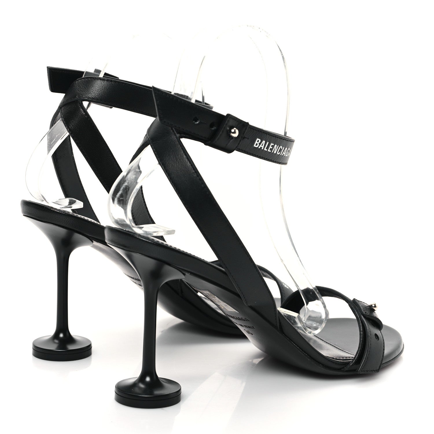 Balenciaga Calfskin Logo Afterhour 90mm Sandal 36 Black 4 of 10