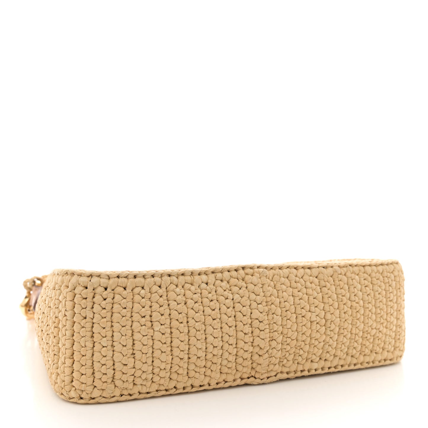 Yarn Raffia Effect Crochet Mini Re-Edition 2000 Shoulder Bag Naturale