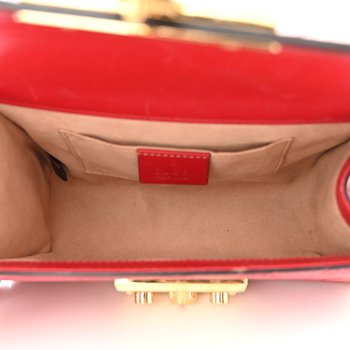 Guccissima Small Padlock Shoulder Bag Hibiscus Red
