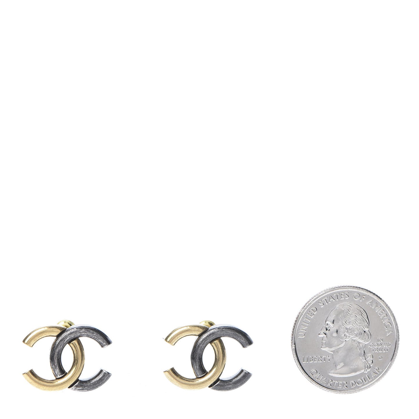 Metal CC Earrings Gold Ruthenium
