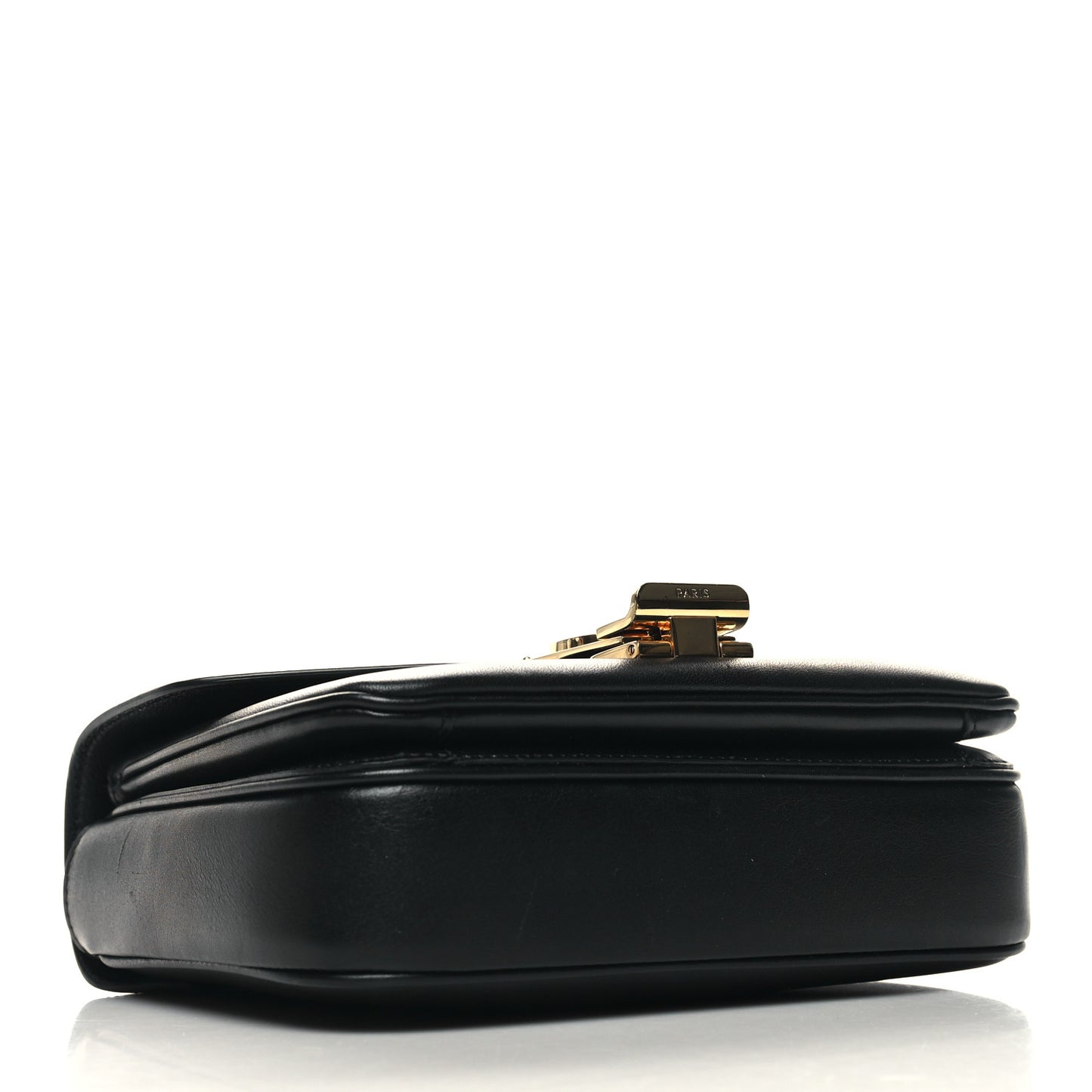 Shiny Calfskin Small C Bag Black