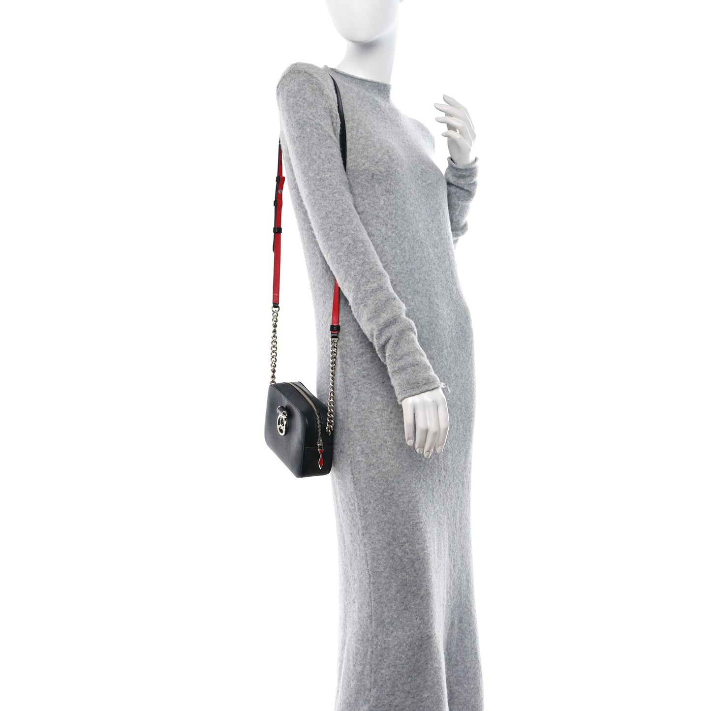 Empire Calfskin Mini Rubylou Crossbody Black Red