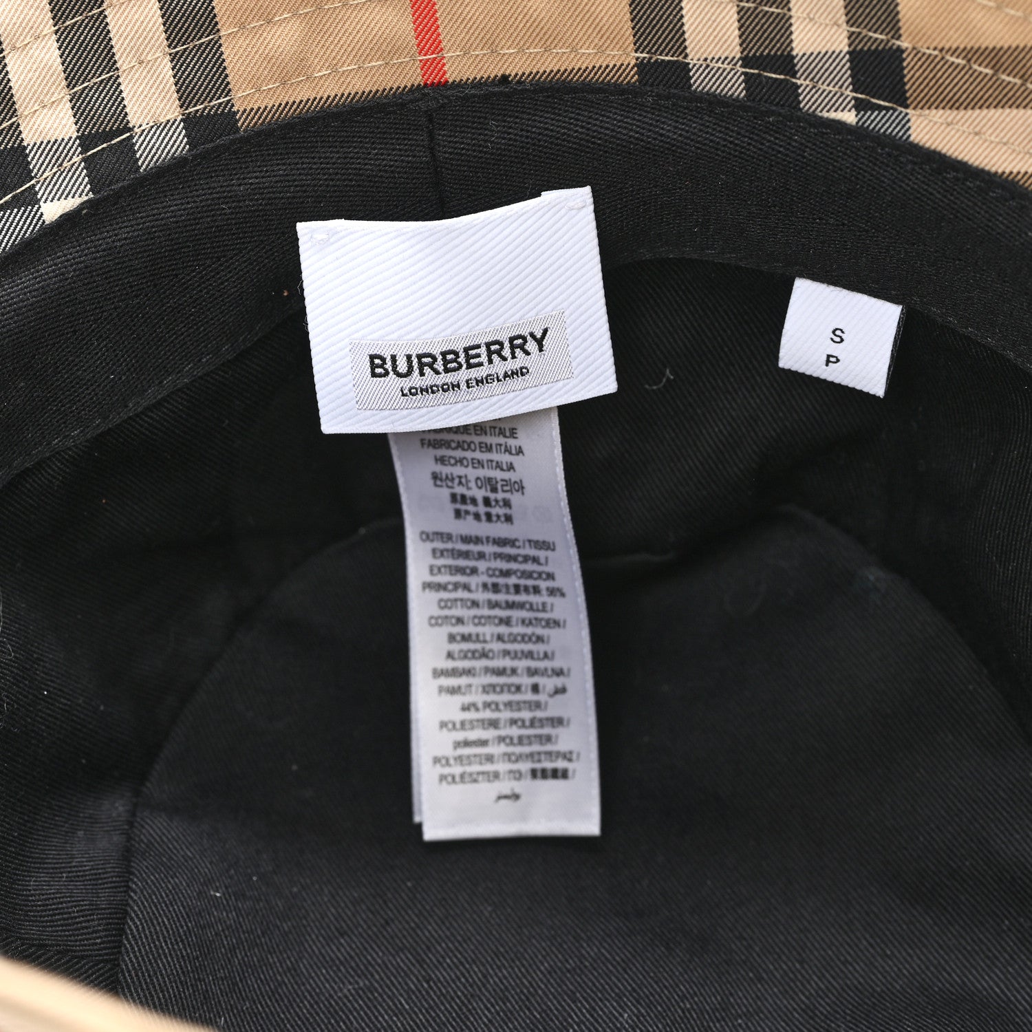 Burberry Technical Cotton Vintage Check Bucket Hat S Archive Beige 8 of 8
