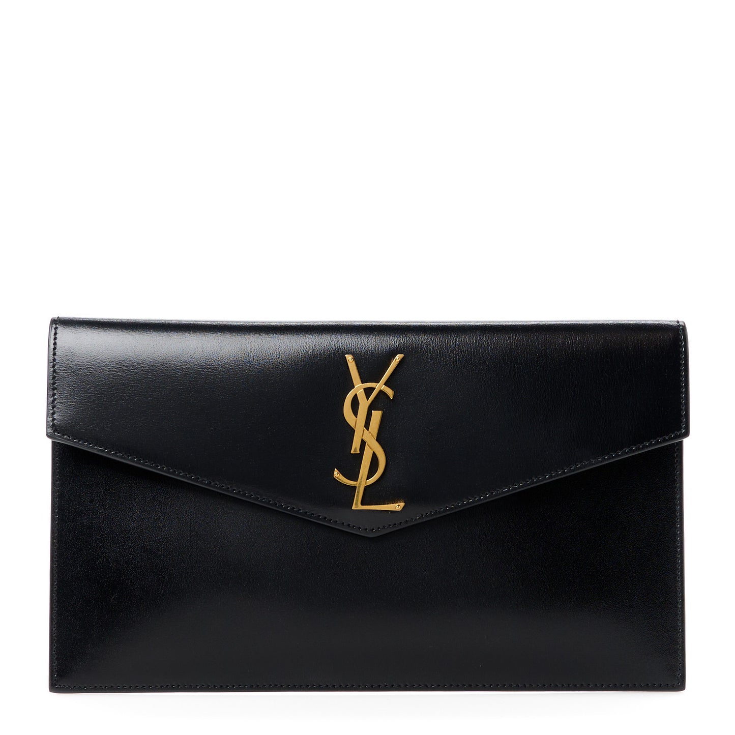 Smooth Shiny Calfskin Monogram Uptown Pouch Black