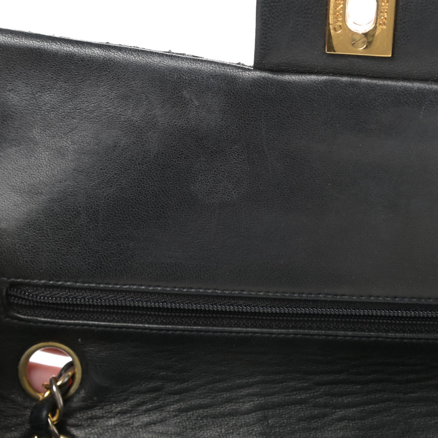 Lambskin Quilted Medium Double Flap Black