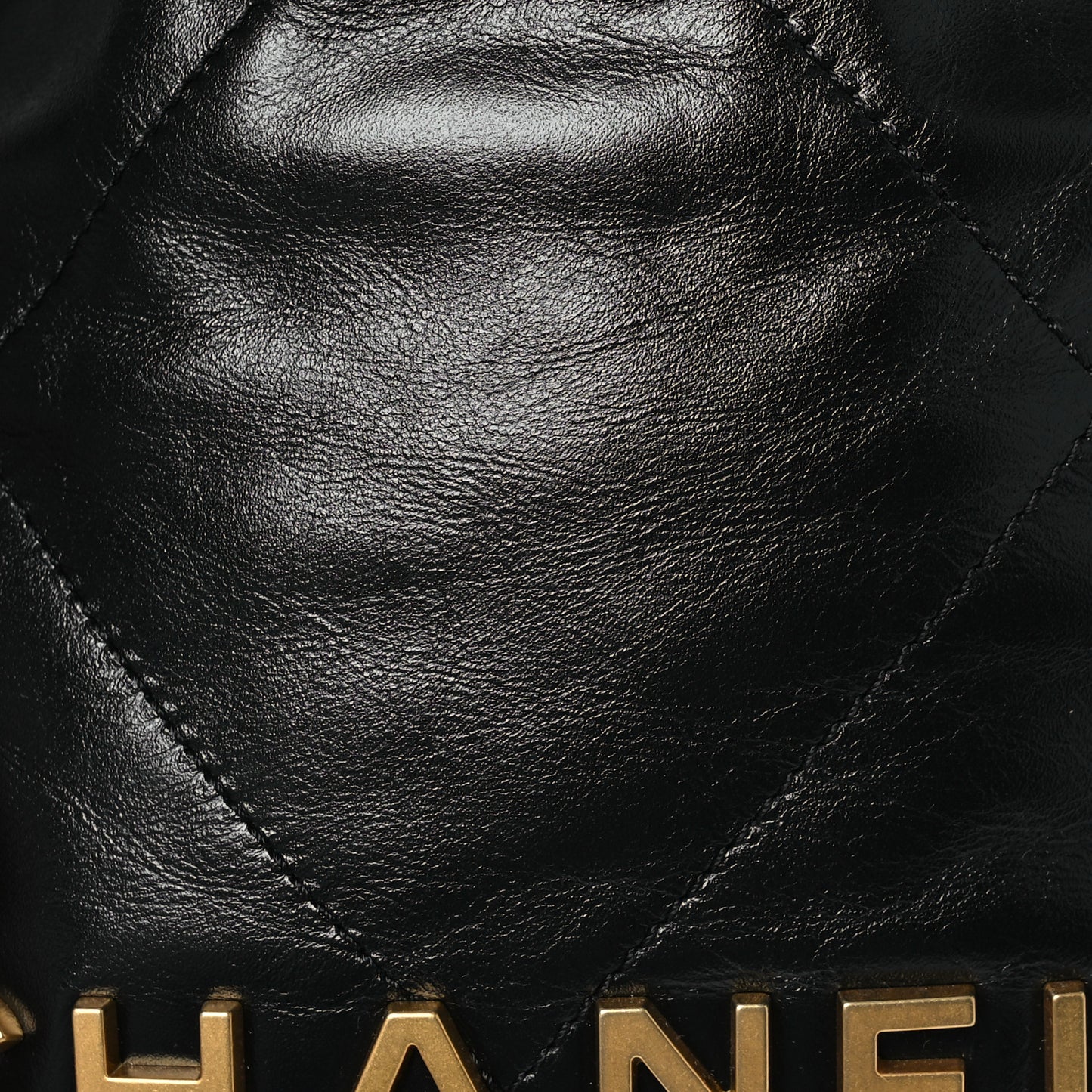 Shiny Calfskin Quilted Mini Chanel 22 Black