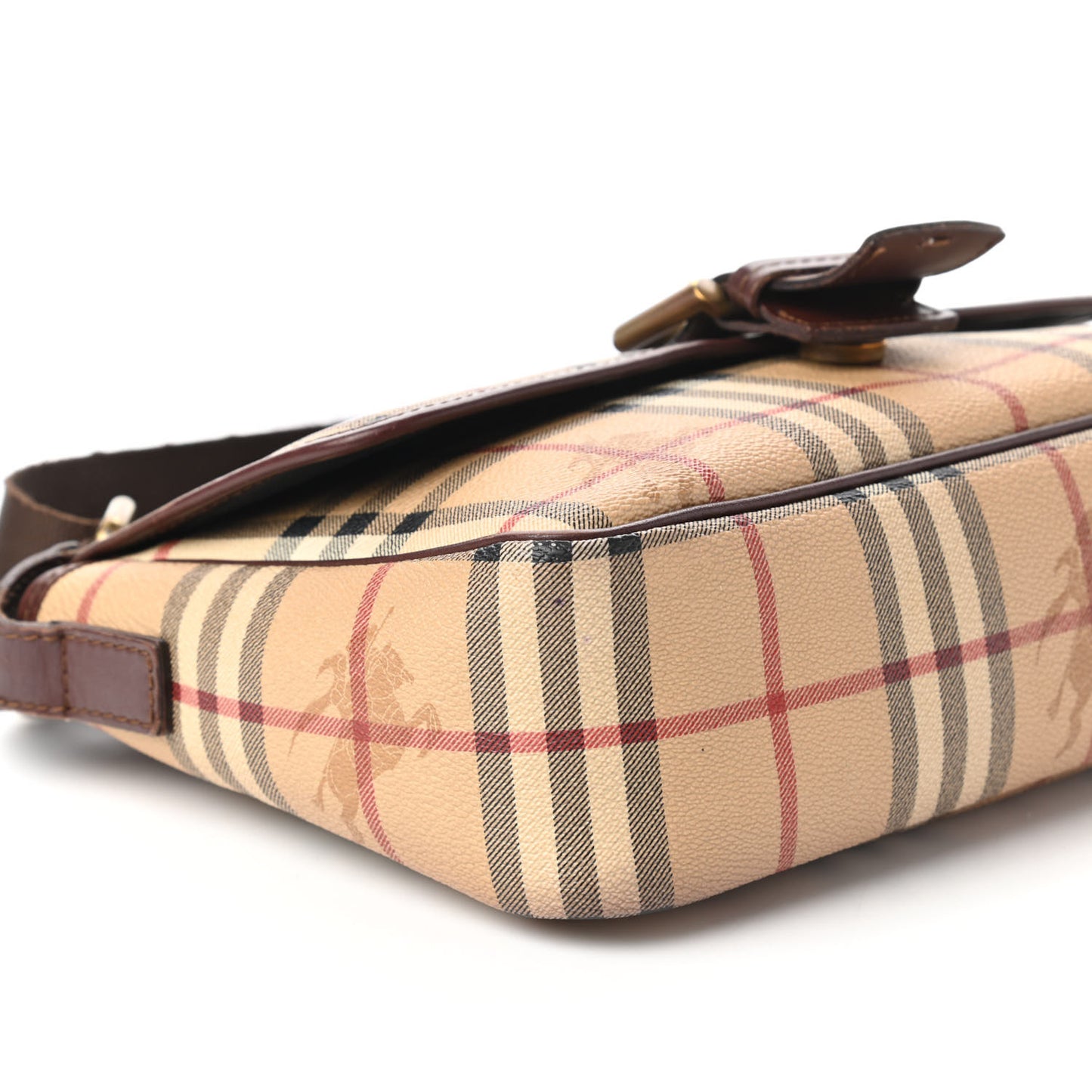 Haymarket Check Buckle Crossbody Bag Brown
