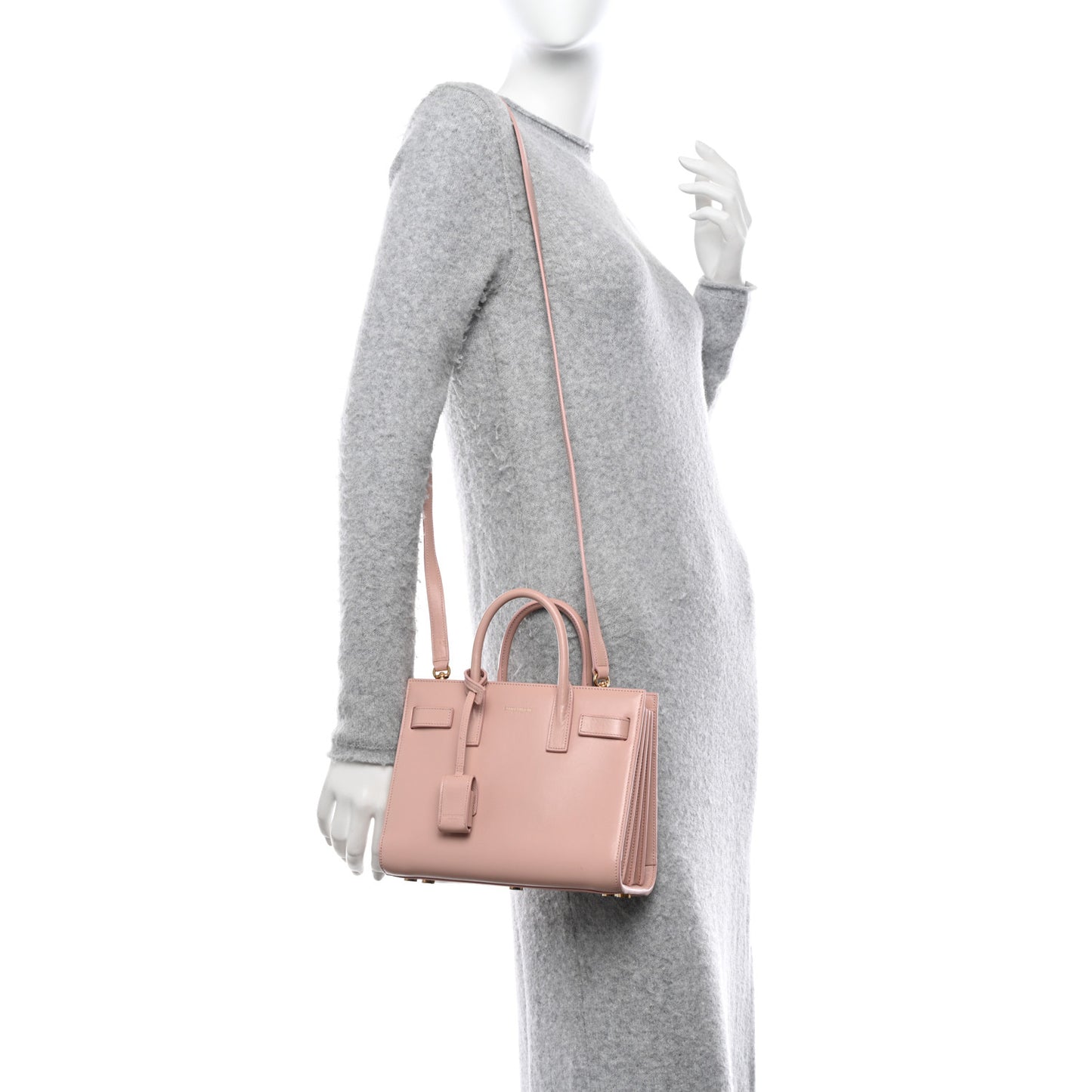 SAINT LAURENT Calfskin Nano Sac De Jour Pale Pink