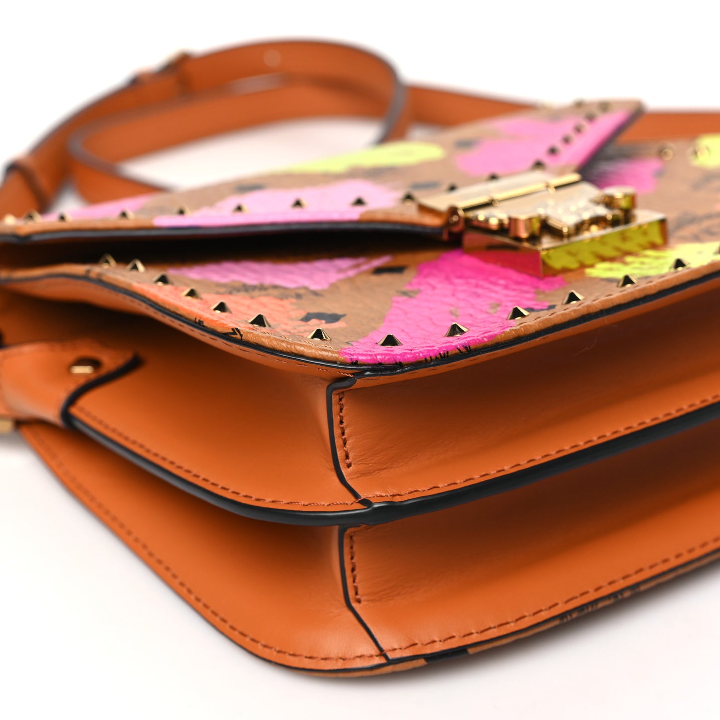 Visetos Patricia Crossbody Upcycling Bag Cognac Multicolor