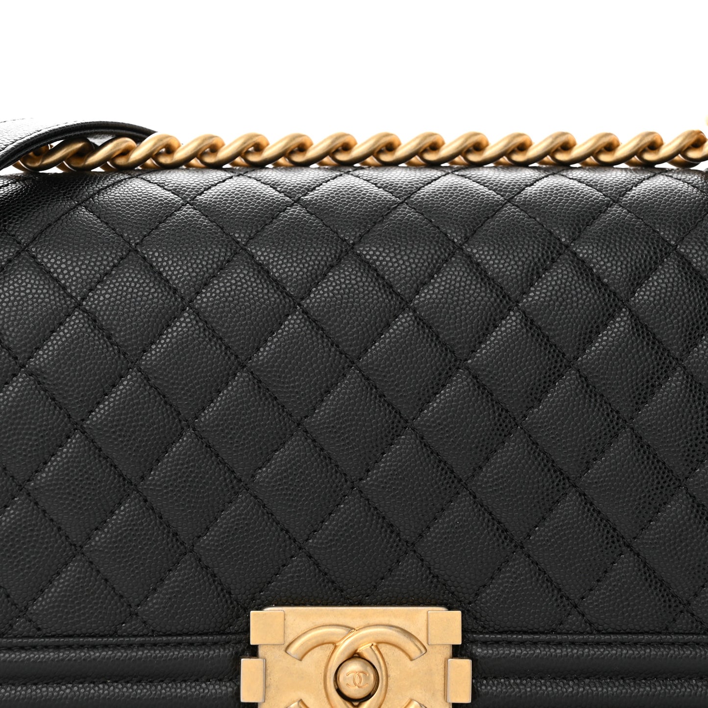 Caviar Quilted Medium Boy Flap Black