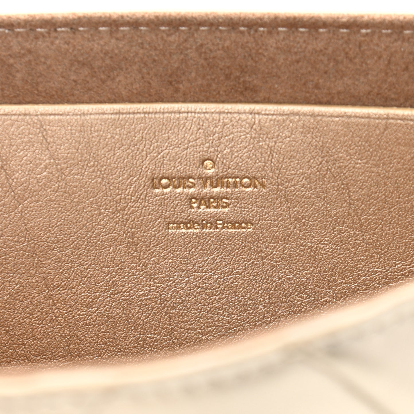 Metallic Calfskin Love Note Gold Bronze