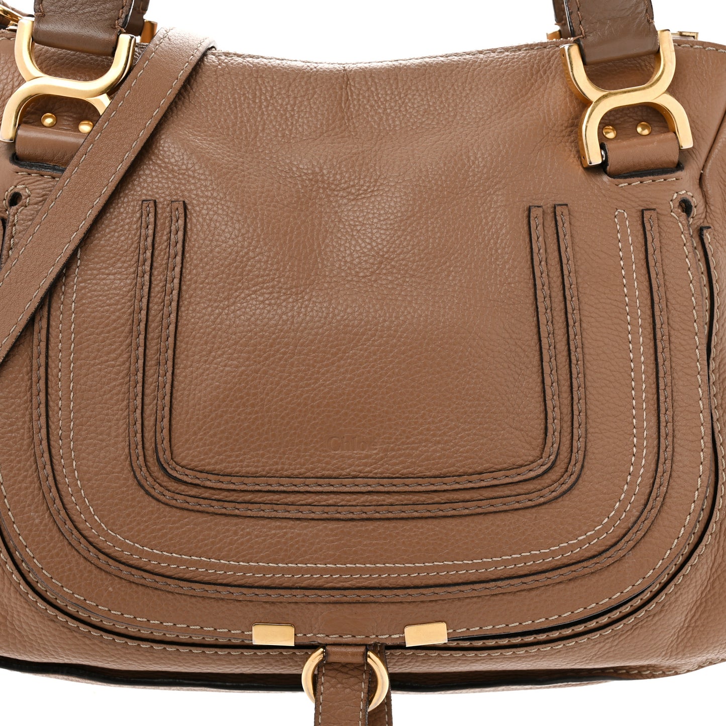 Calfskin Medium Marcie Satchel Light Tan