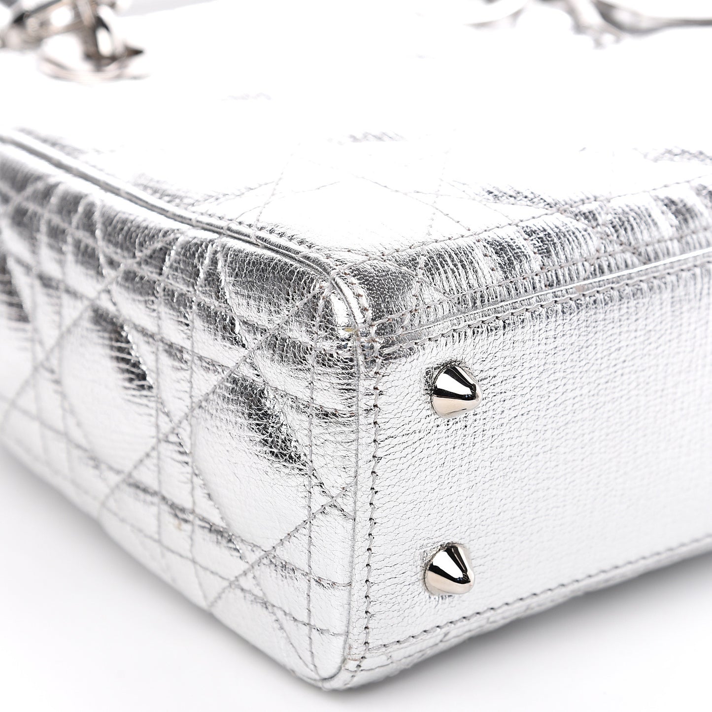 Metallic Grained Calfskin Cannage My ABCDior Lady Dior Silver