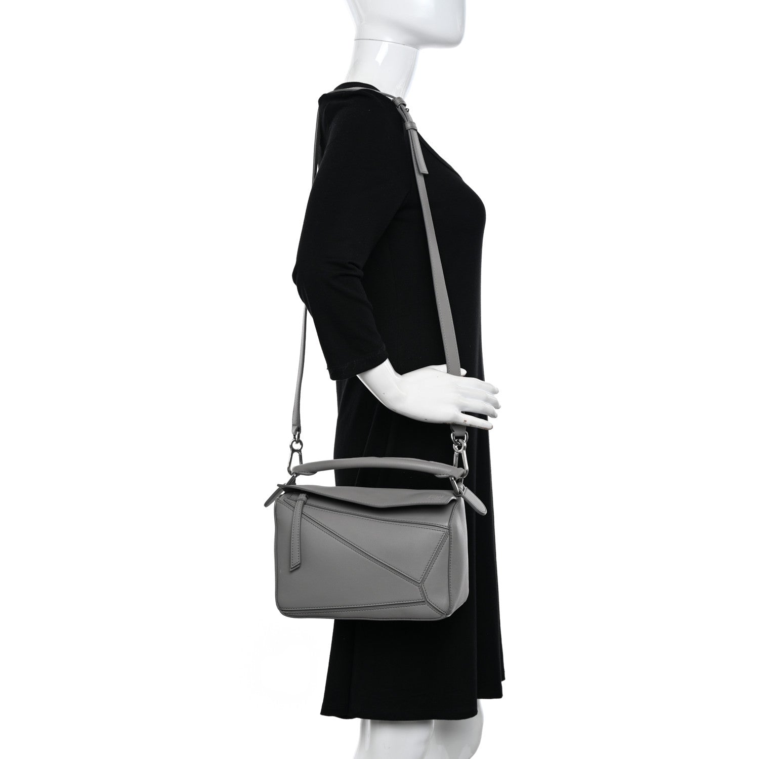 Loewe Calfskin Small Puzzle Bag Pearl Grey 2 of 11