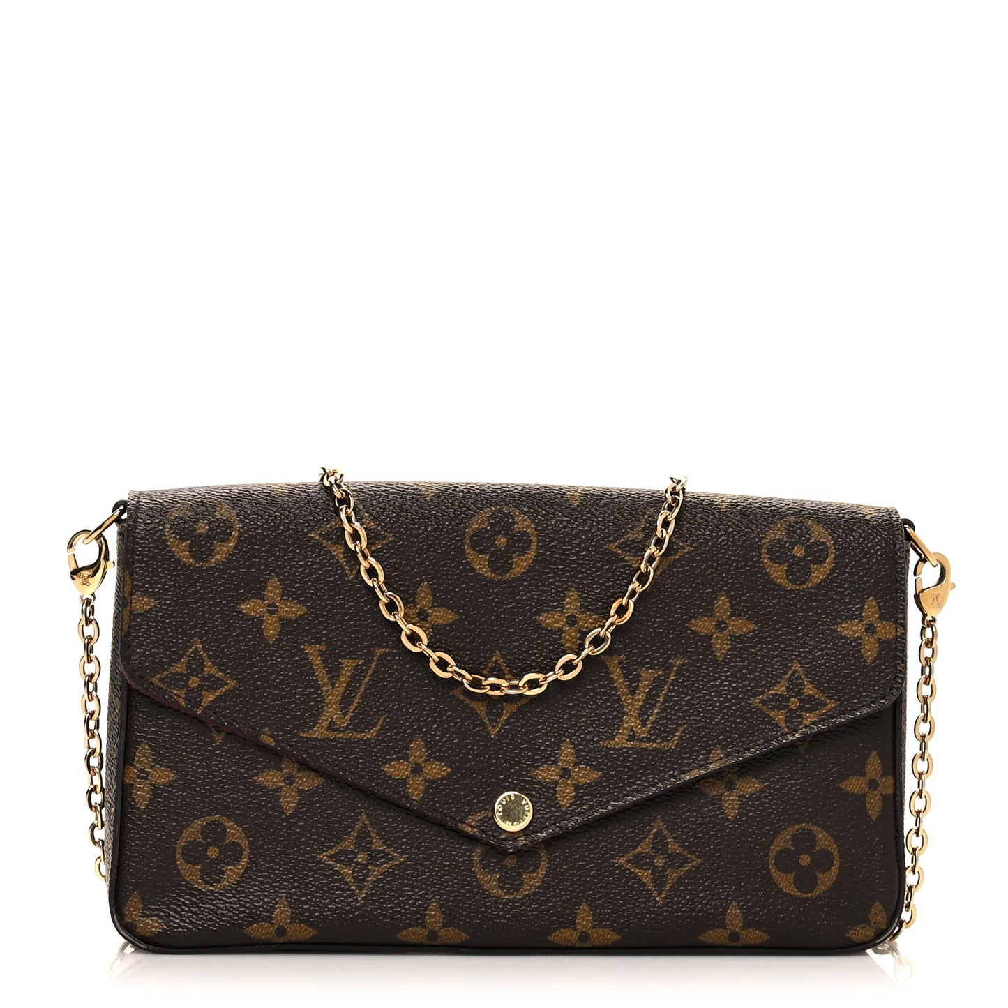 Monogram Pochette Felicie Chain Wallet Fuchsia