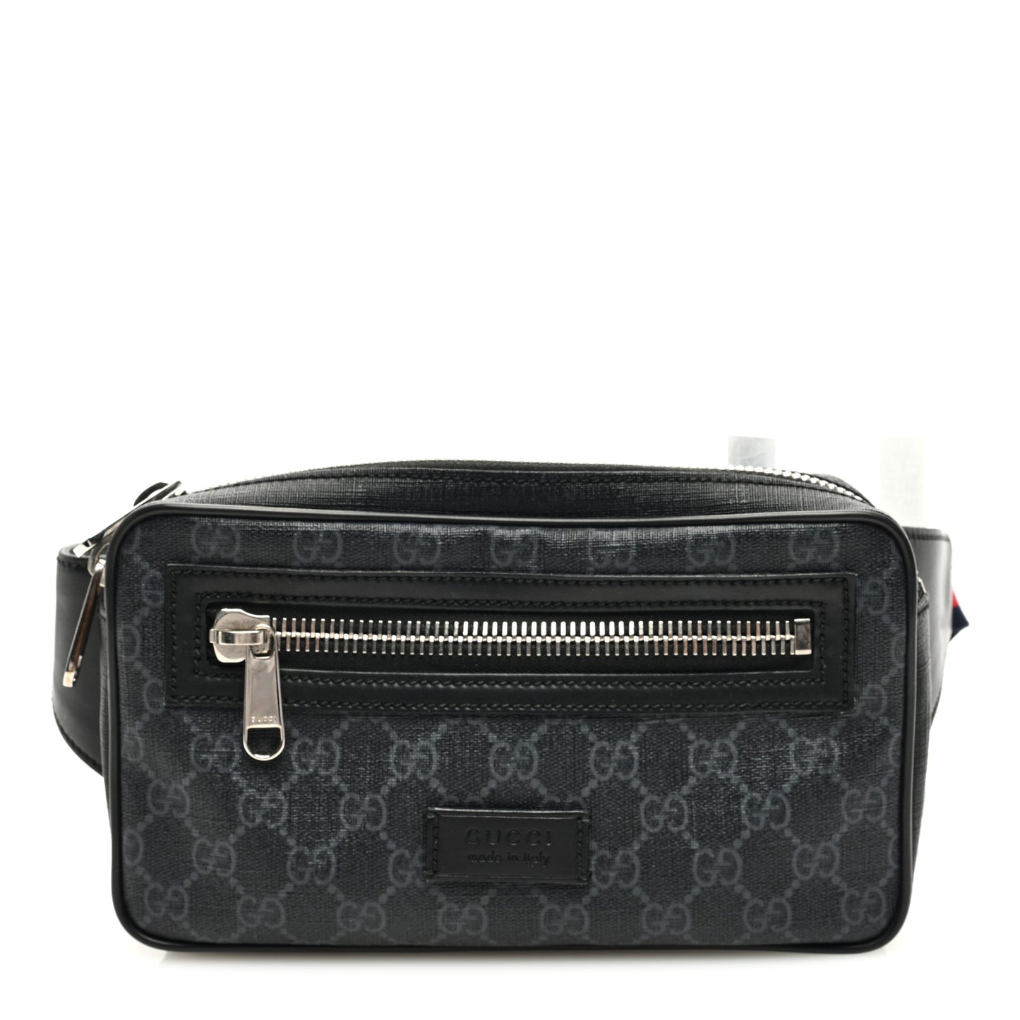 Soft GG Supreme Monogram Web Belt Bag Black Grey