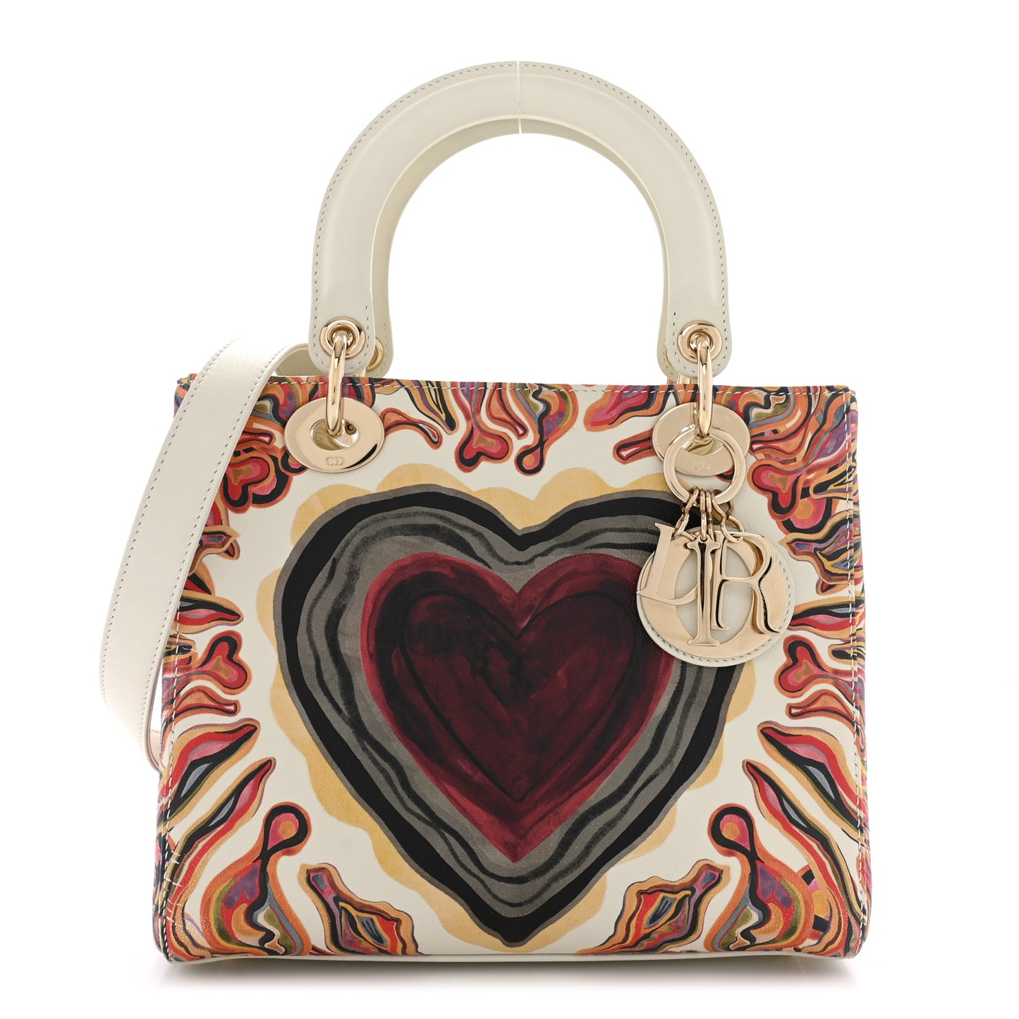 Deerskin Heart Printed Medium Lady Dior Multicolor