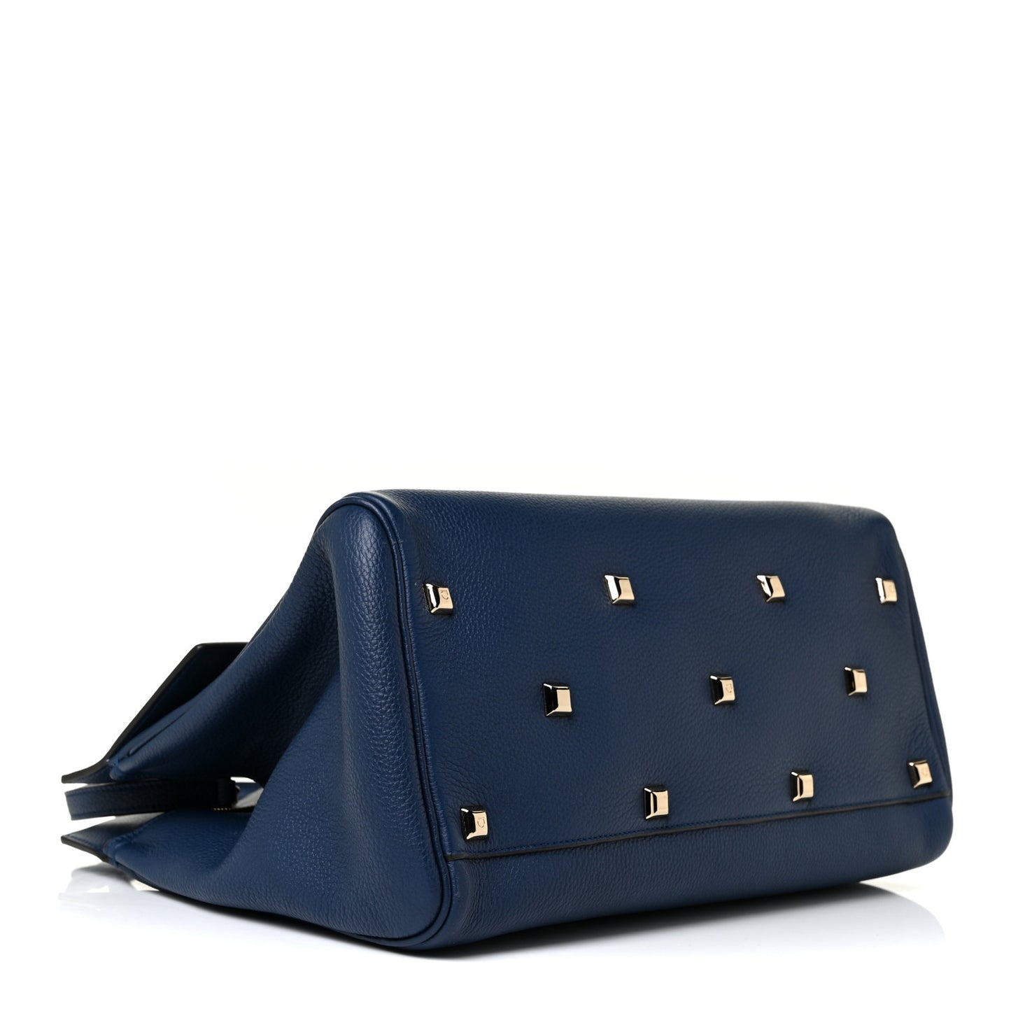 Calfskin Large Studio Top Handle Bag Navy