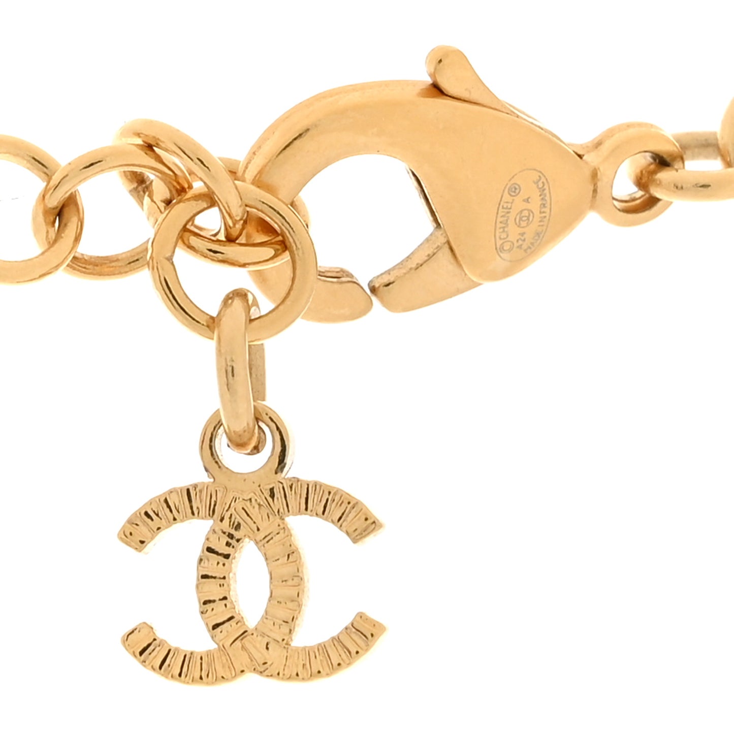 Metal Chain Link CC Choker Necklace Gold