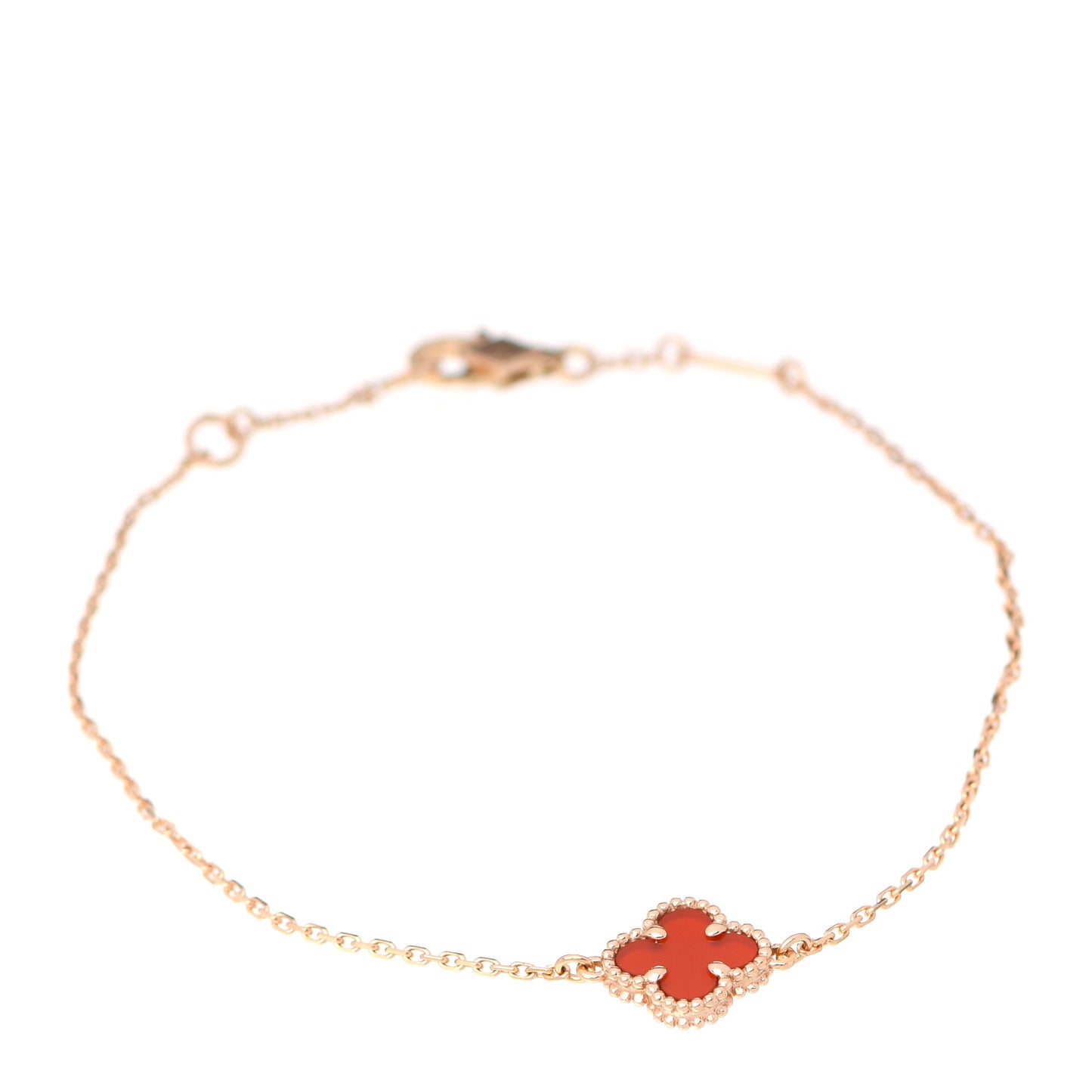18K Rose Gold Carnelian Sweet Alhambra Bracelet