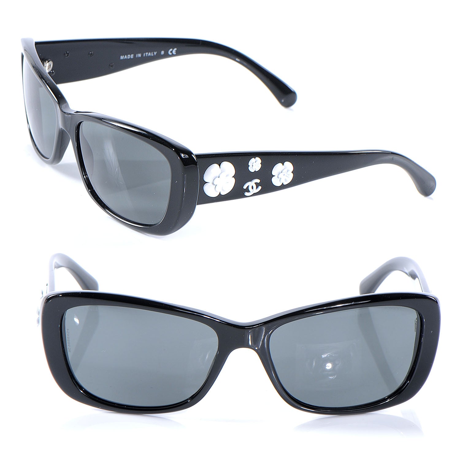Chanel Camellia CC Sunglasses 5186 Black 51982 – FASHIONPHILE