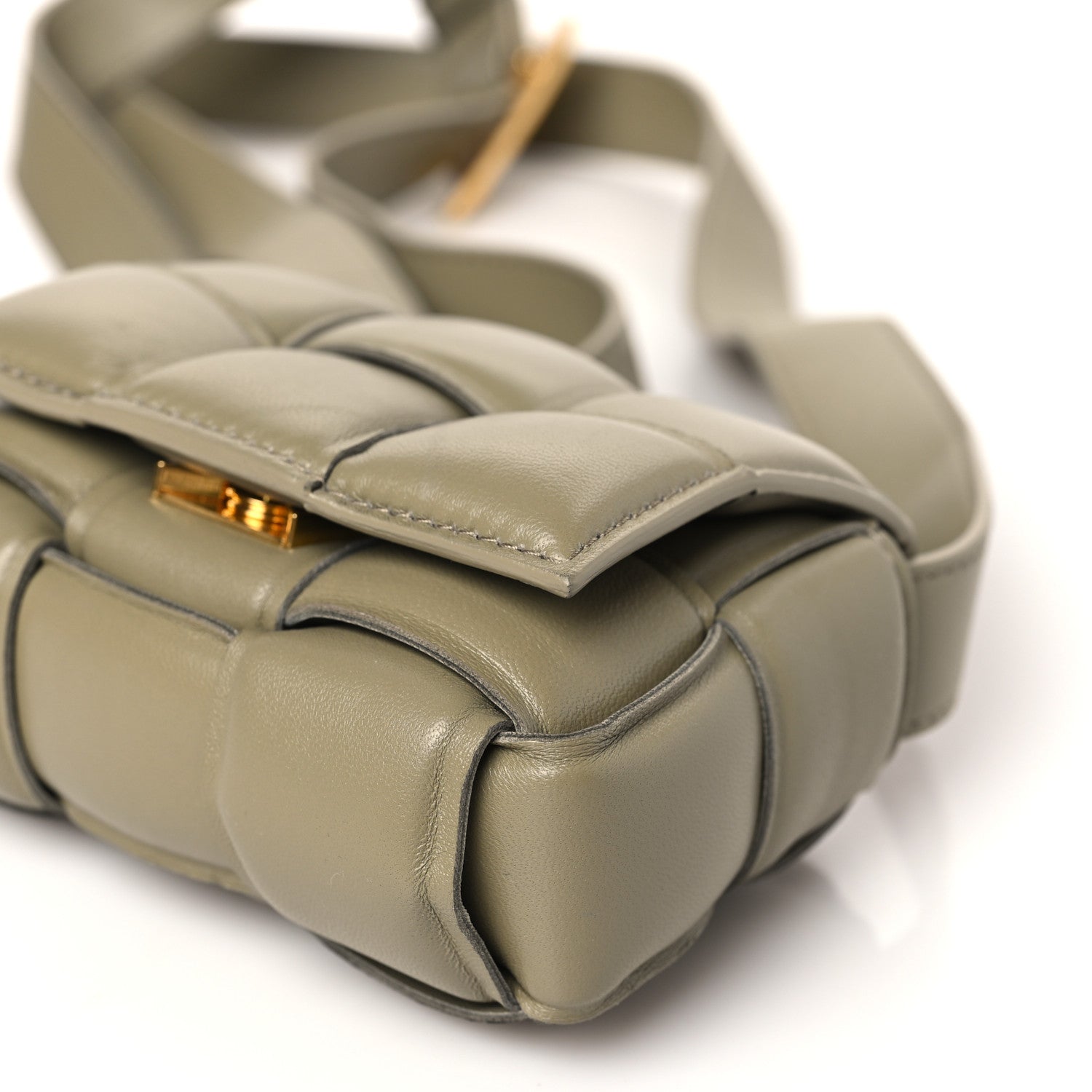 Bottega Veneta Lambskin Maxi Intreccio Padded Mini Candy Cassette Crossbody Bag Travertine 8 of 9