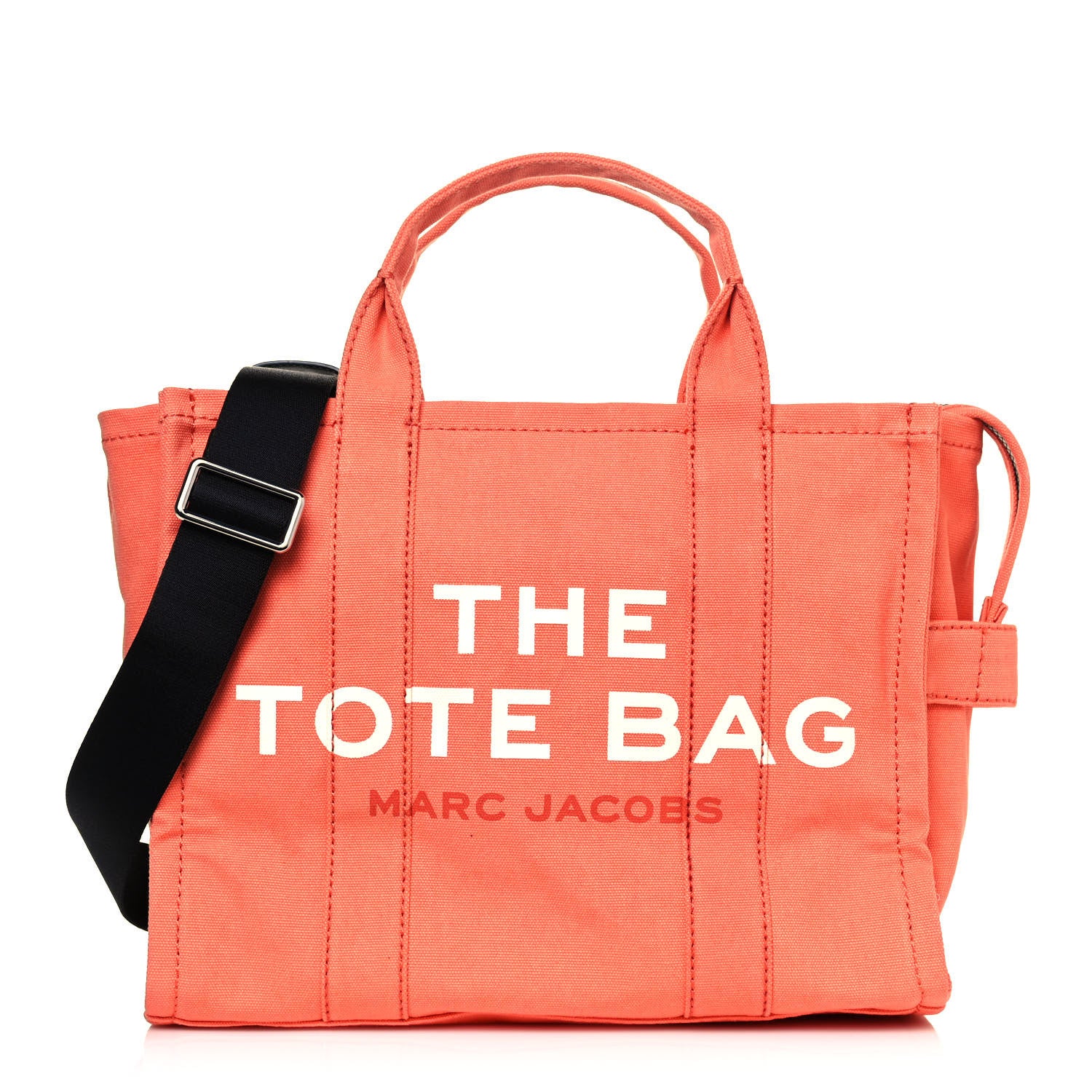 Marc Jacobs Cotton Canvas Medium The Traveler Tote Bag Orange 1 of 12