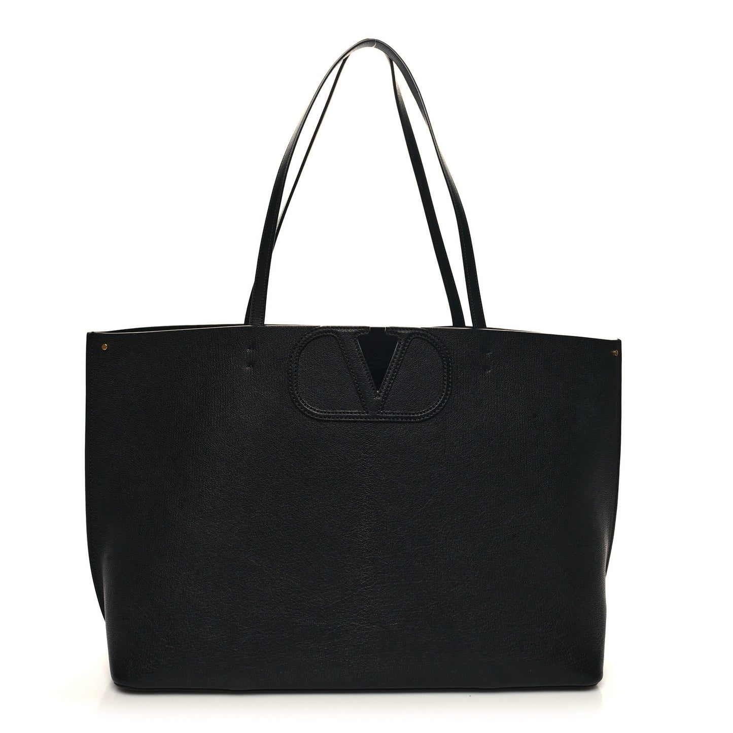 Calfskin Large Vlogo Tote Black