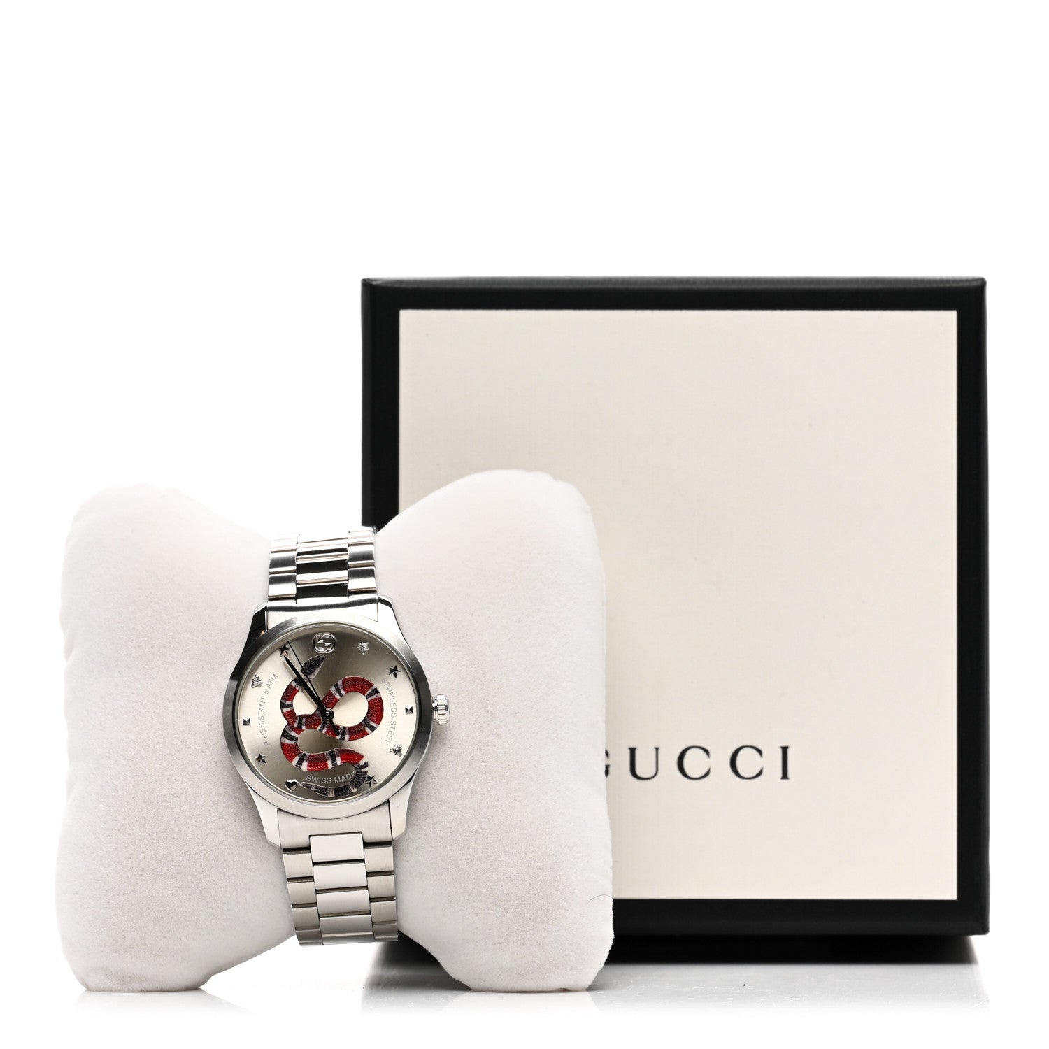 Gucci Stainless Steel 38mm G-Timeless Snake Quartz Watch 5 of 5