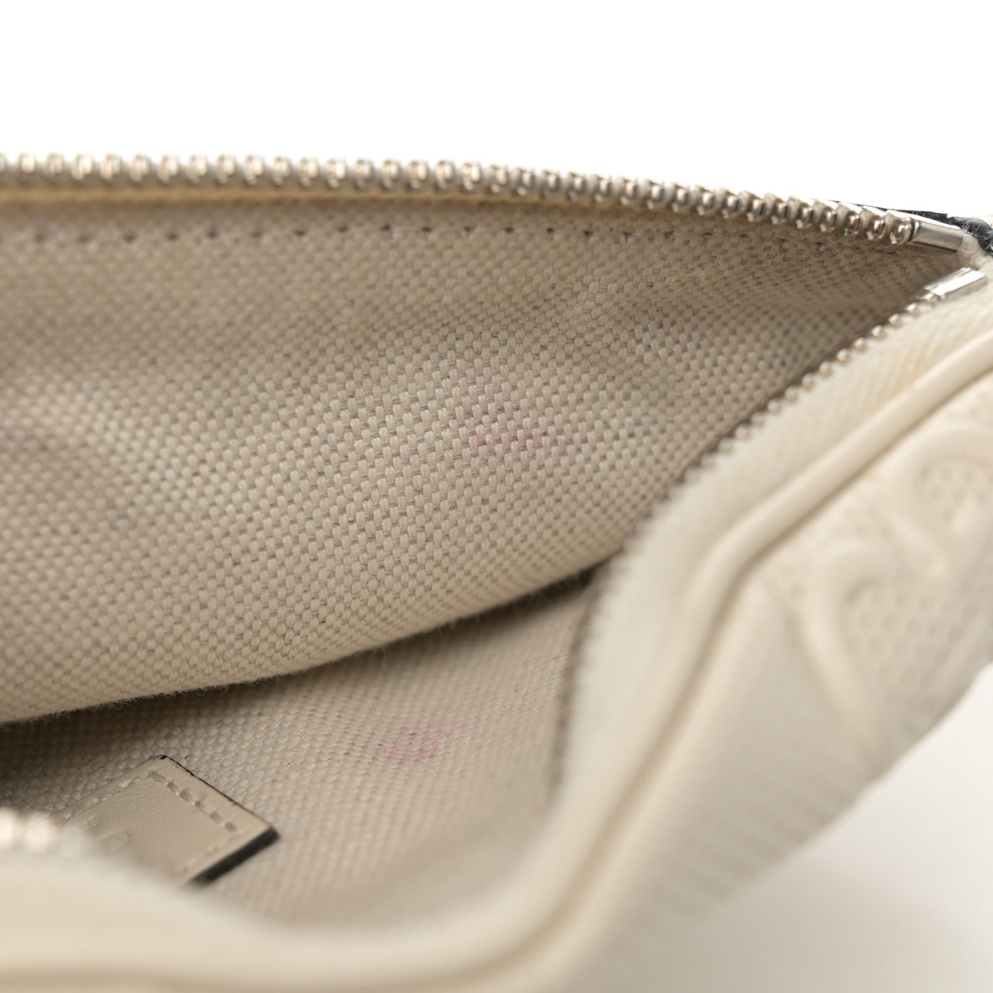 Calfskin GG Tennis Embossed Belt Bag Mystic White