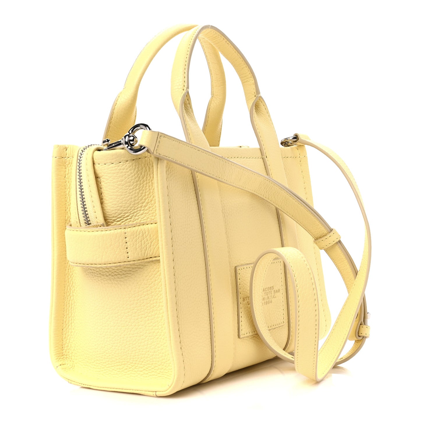 Grained Calfskin Small The Tote Bag Custard
