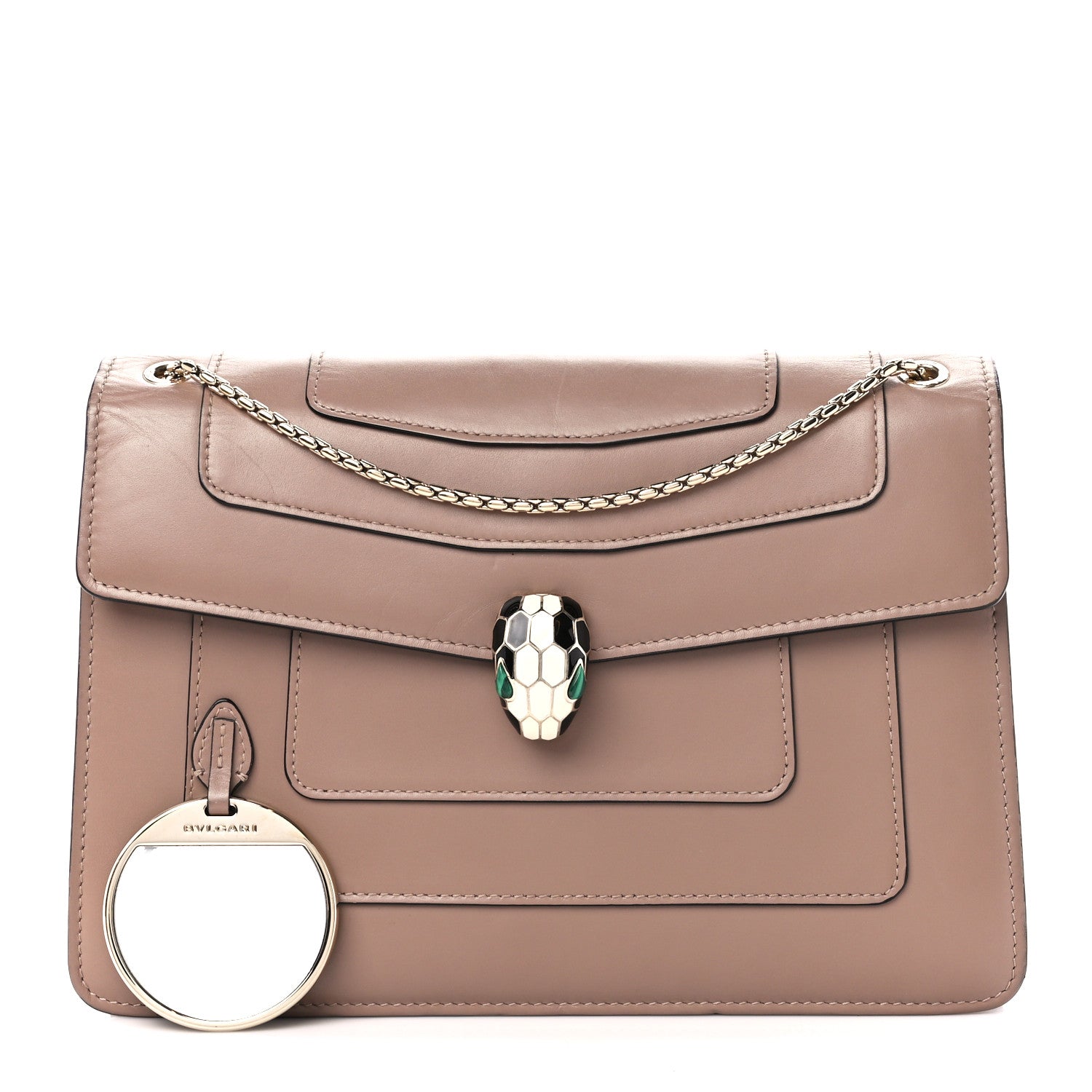Bulgari Calfskin Serpenti Forever Crossbody Bag Beige 1 of 13