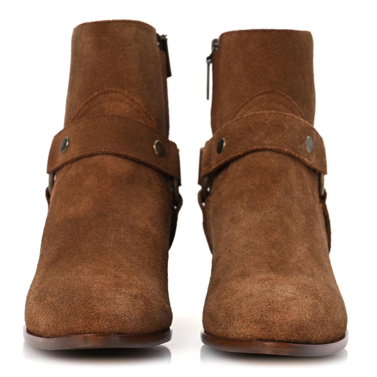 Suede Curtis Harness Ankle Booties 37 Noisette