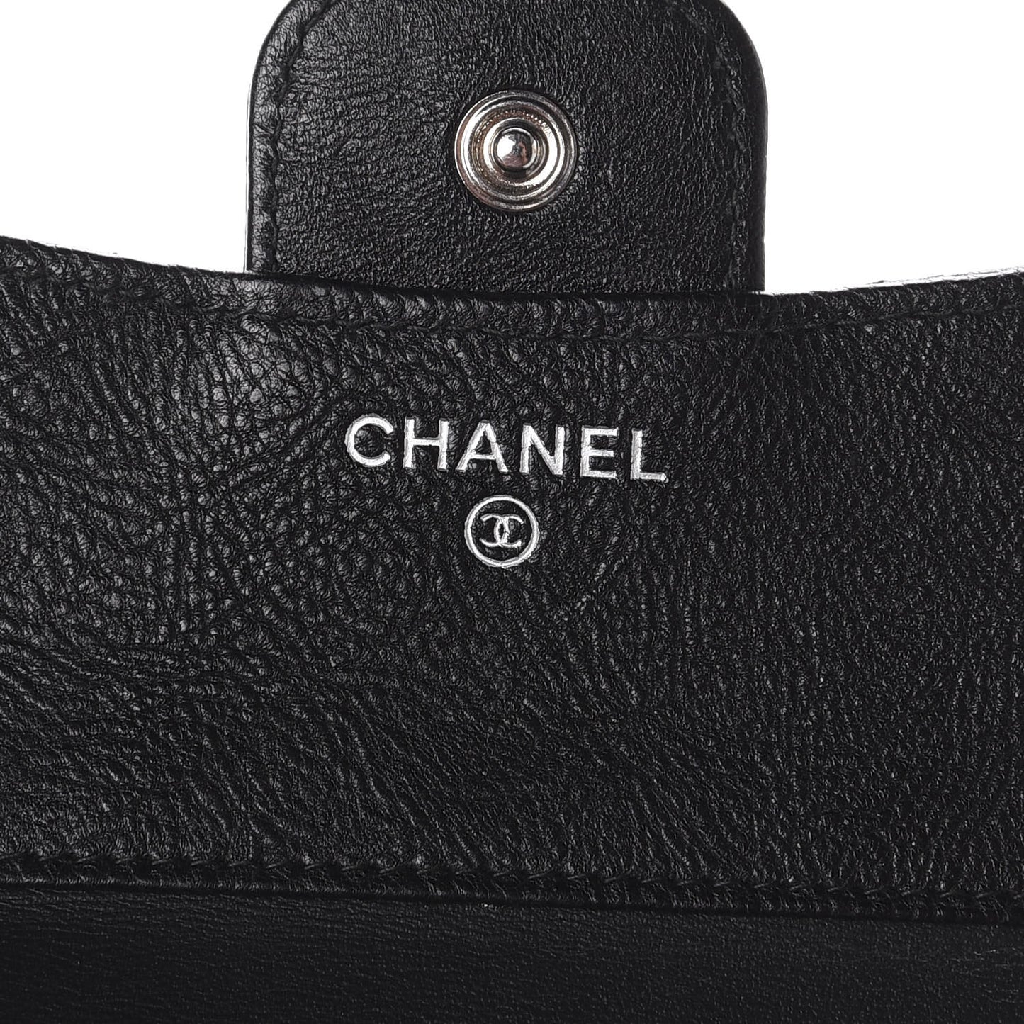 Calfskin Quilted Compact Flap Wallet So Black