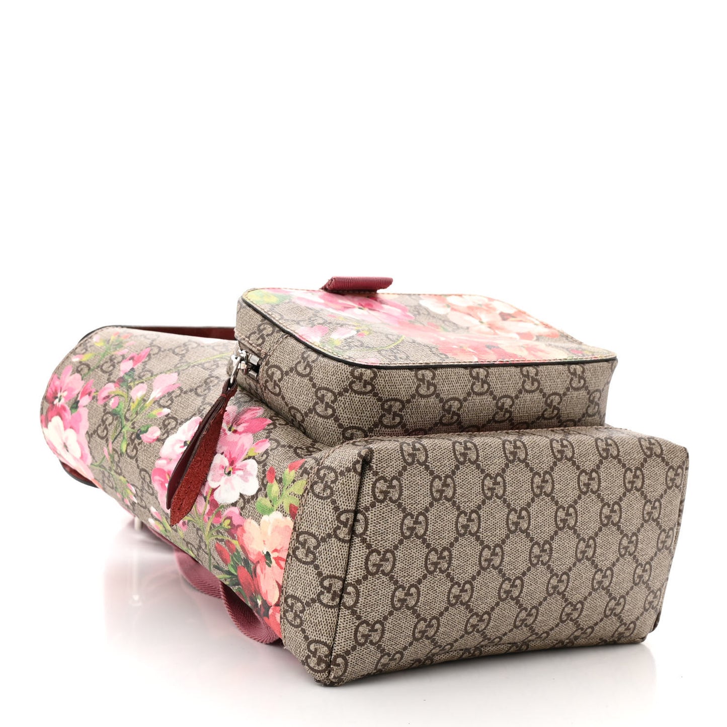 GG Supreme Monogram Blooms Small Single Buckle Backpack Beige Multicolor Dry Rose