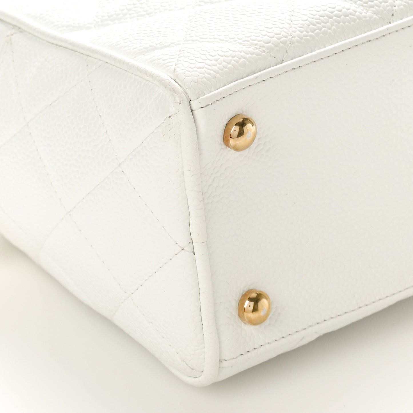 Caviar Quilted Small Bowler White
