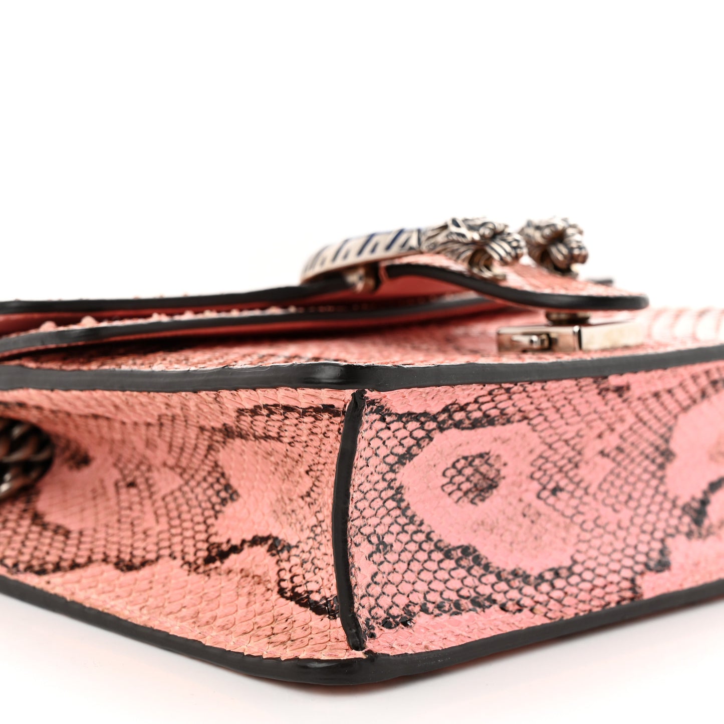 Snakeskin Enamel Mini Dionysus Shoulder Bag Pastel Pink