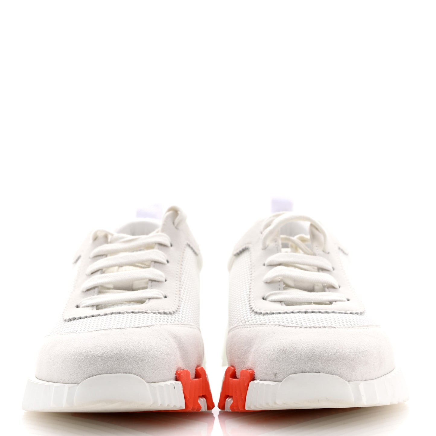 Air Mesh Suede Goatskin Bouncing Sneakers 38 White Orange Pink