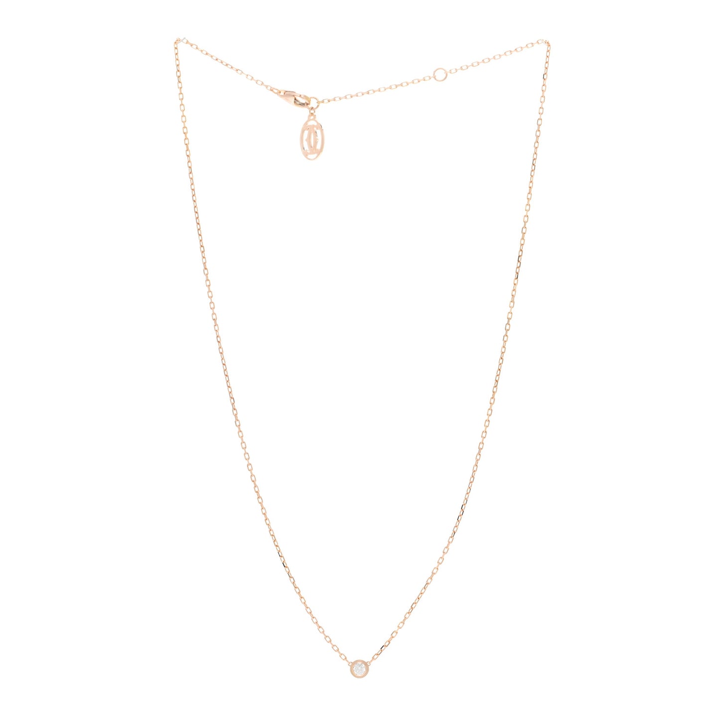 18K Pink Gold Diamond SM D'Amour Pendant Necklace