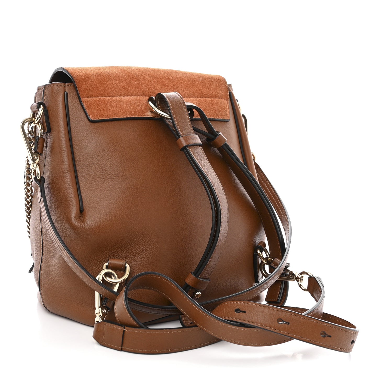 Suede Calfskin Small Faye Backpack Tan