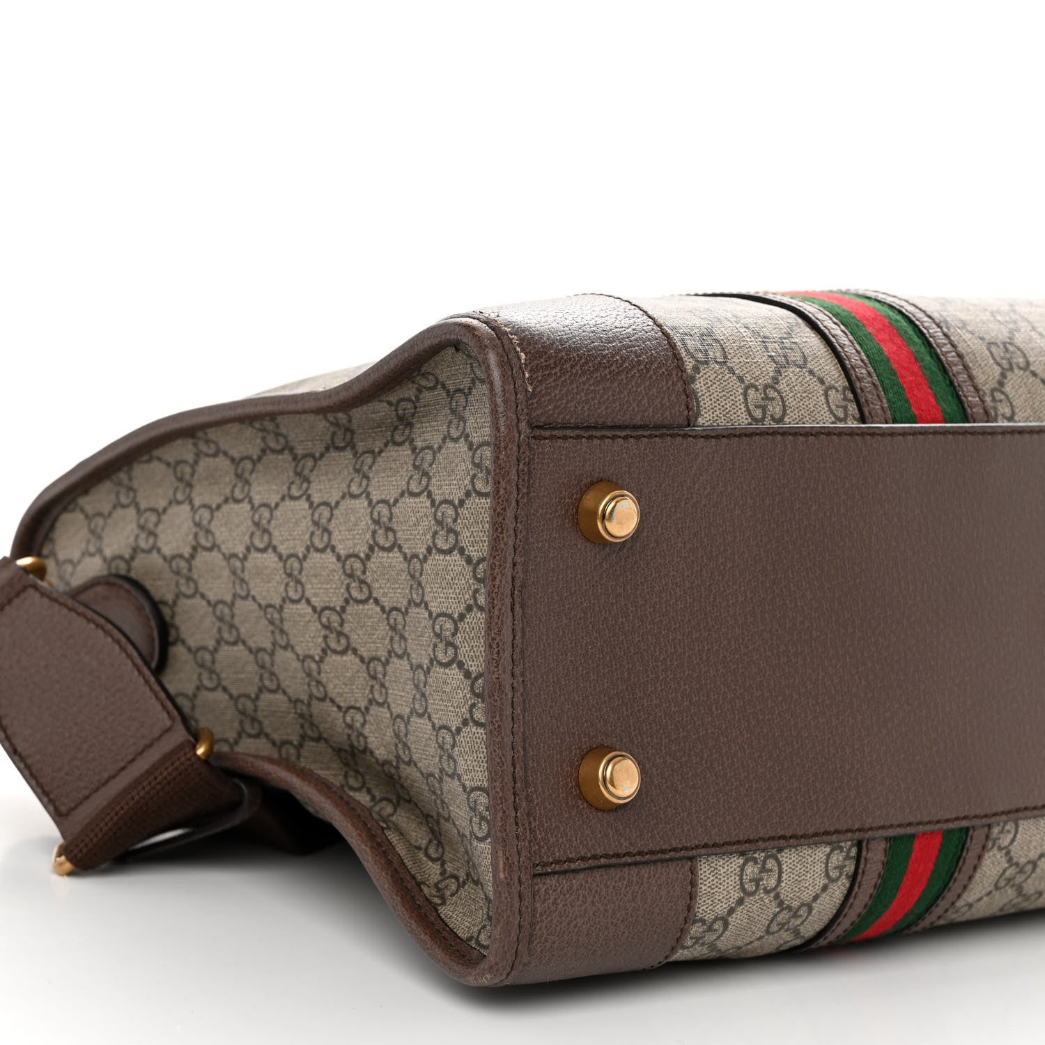 Gucci Soft GG Supreme Monogram Web Large Duffle Bag Beige New Acero Crop 8 of 9