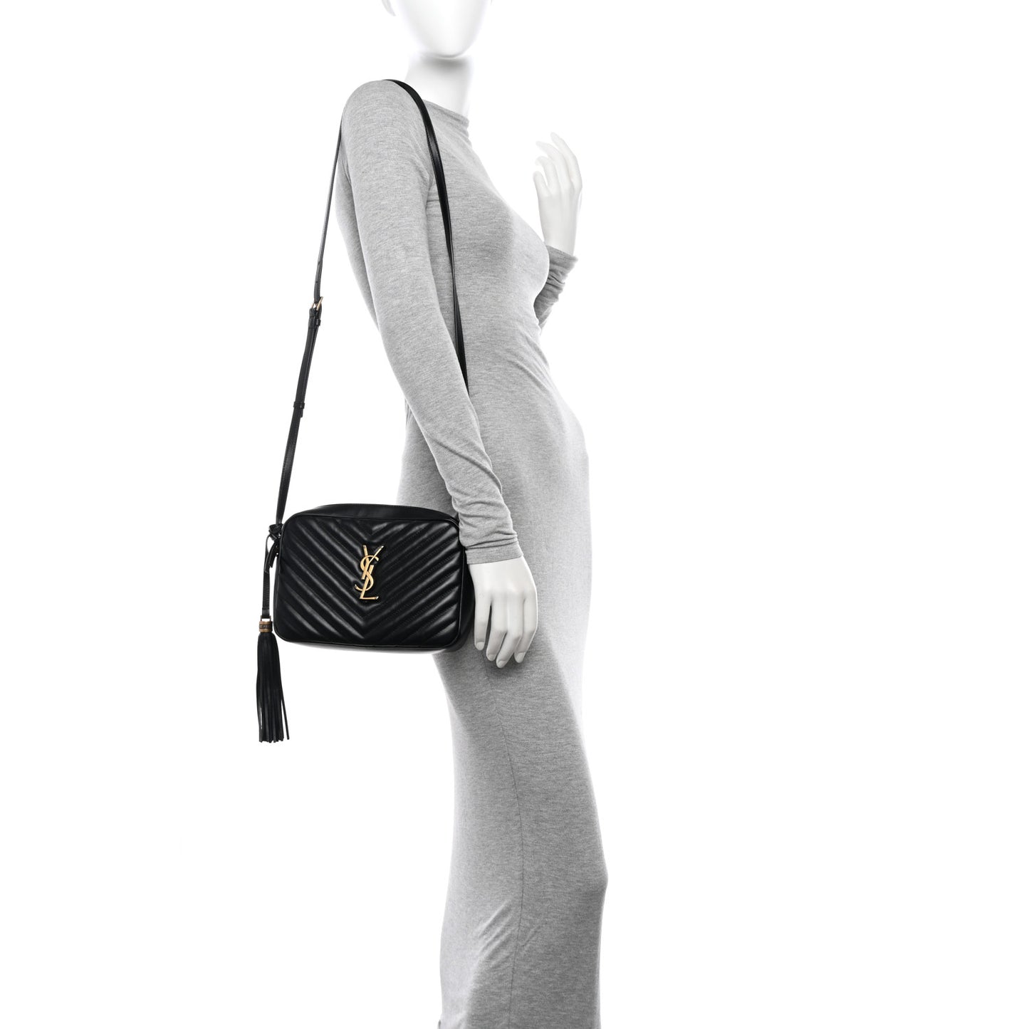 Calfskin Matelasse Monogram Lou Camera Bag Black