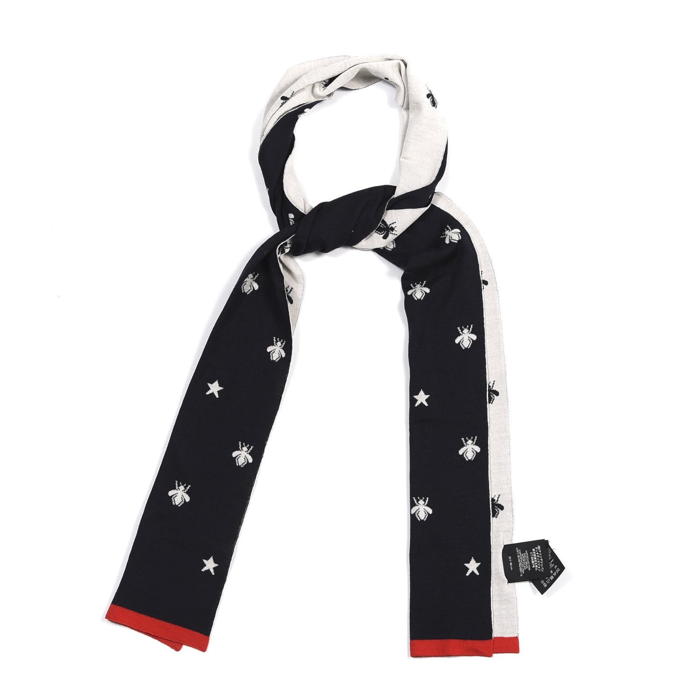 Wool Bee Scarf Navy Blue