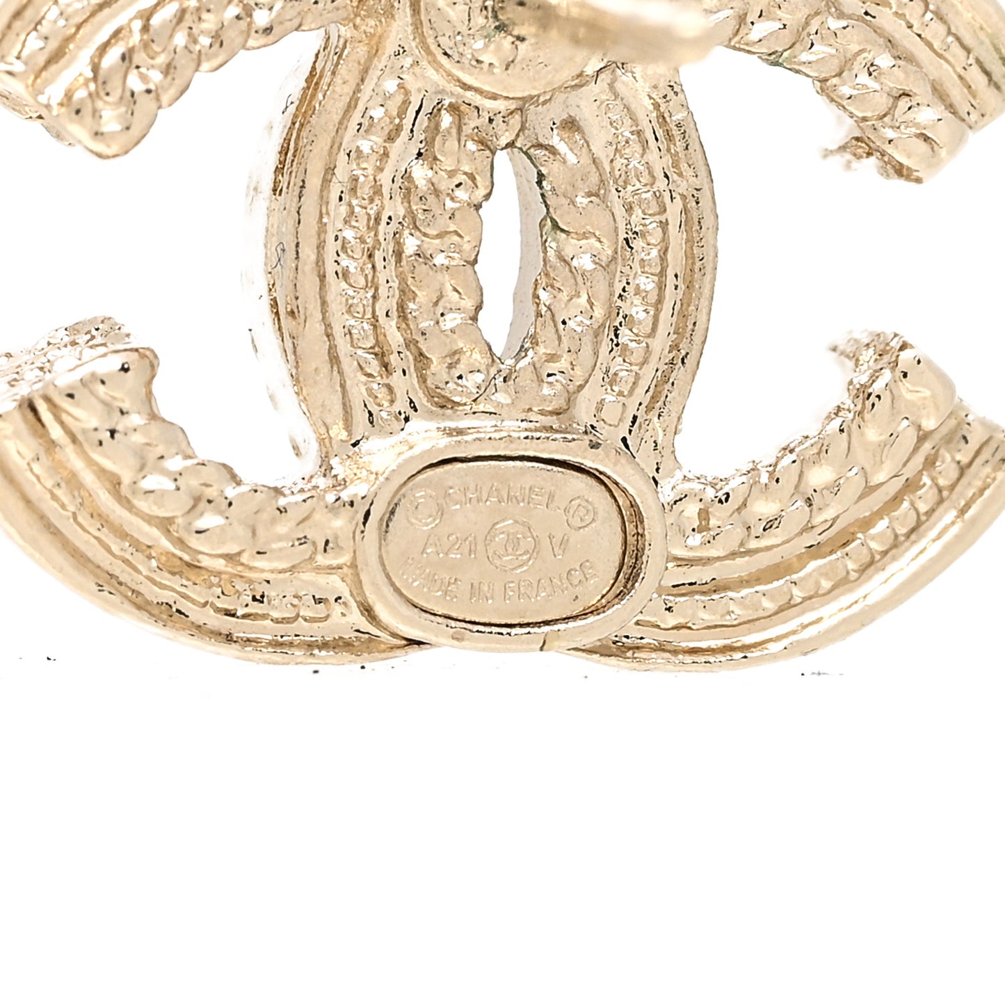 Metal Graduated Pearl Crystal CC Earrings Light Gold