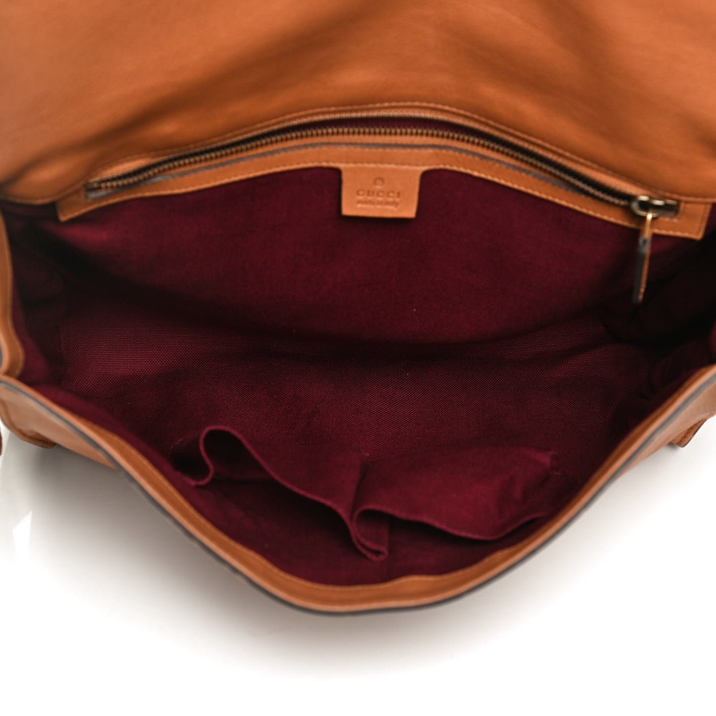 Grained Calfskin Mens Double Buckle Flap Messenger Bag Tan
