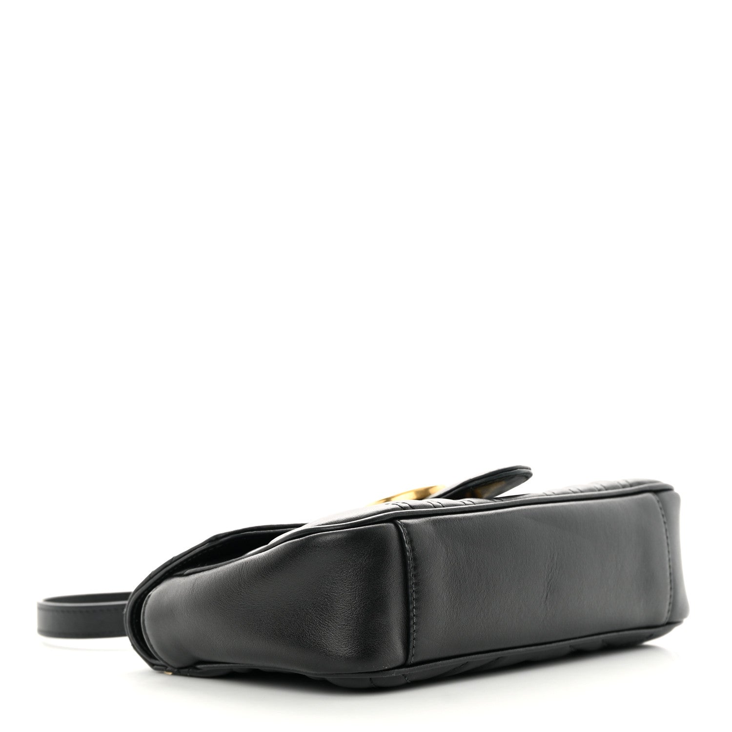 Gucci Calfskin Matelasse Mini GG Marmont Shoulder Bag Black 4 of 13
