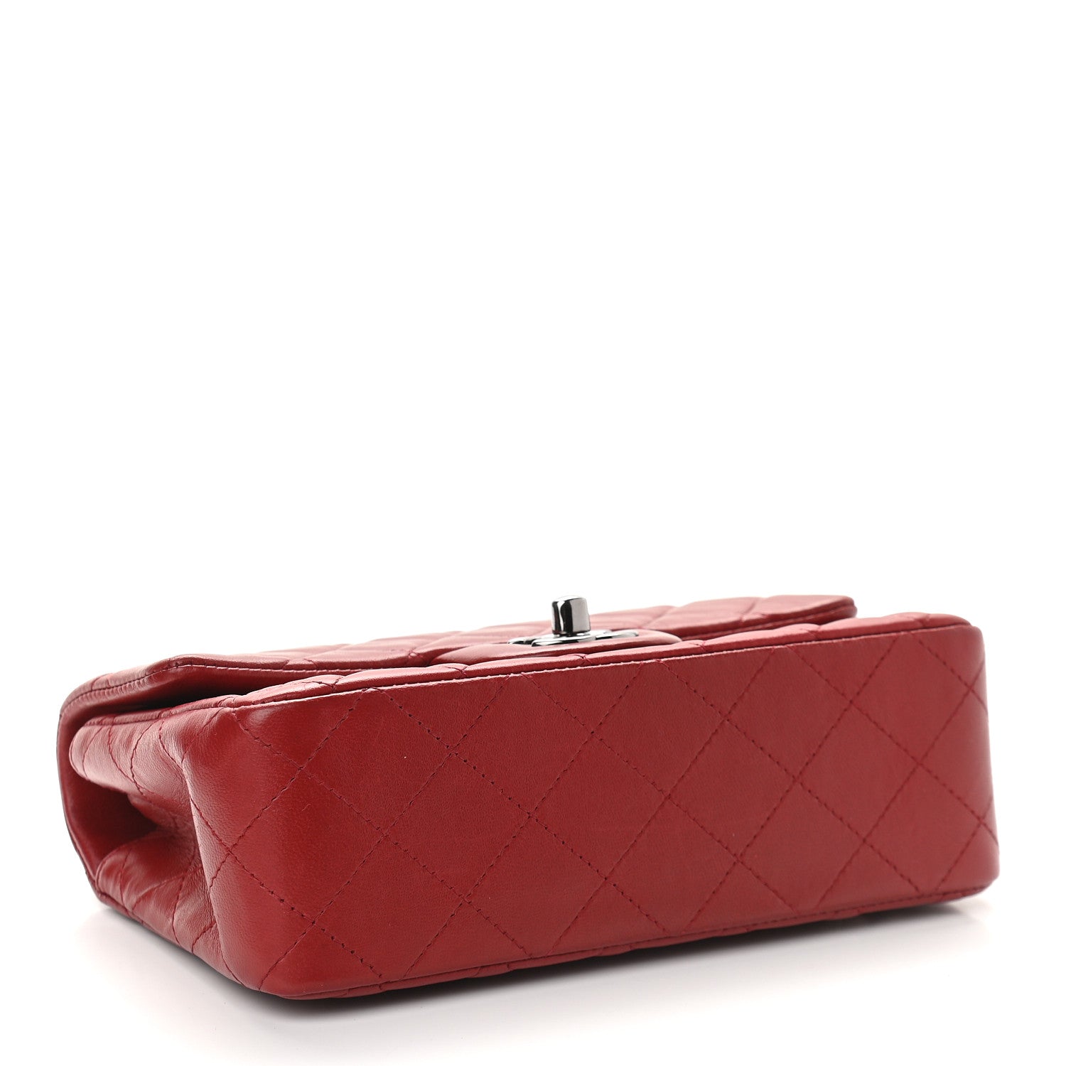 Chanel Lambskin Quilted Mini Rectangular Flap Dark Red 4 of 9