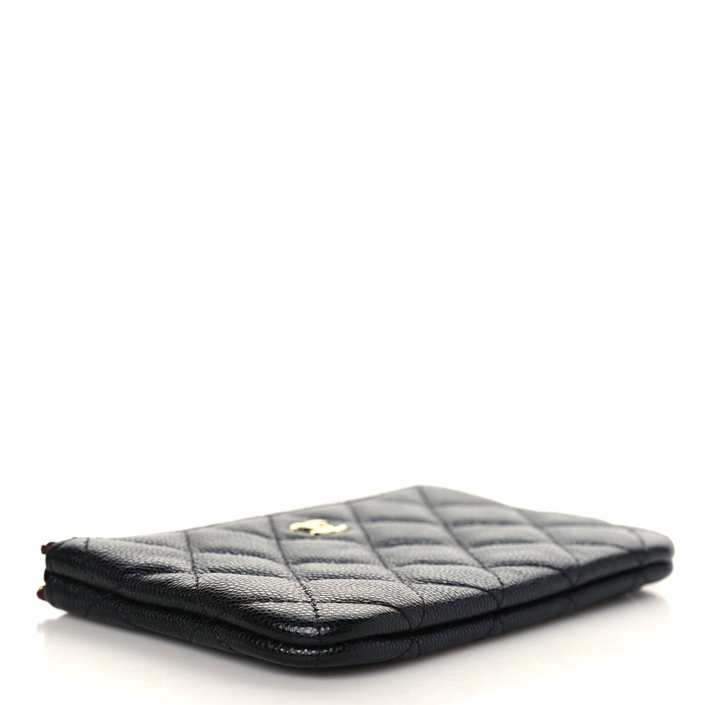 Caviar Quilted Small Cosmetic Case Black